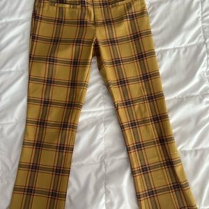 Anthropology Maeve The Essential Slim Kick Flare Plaid Pants size 0P
